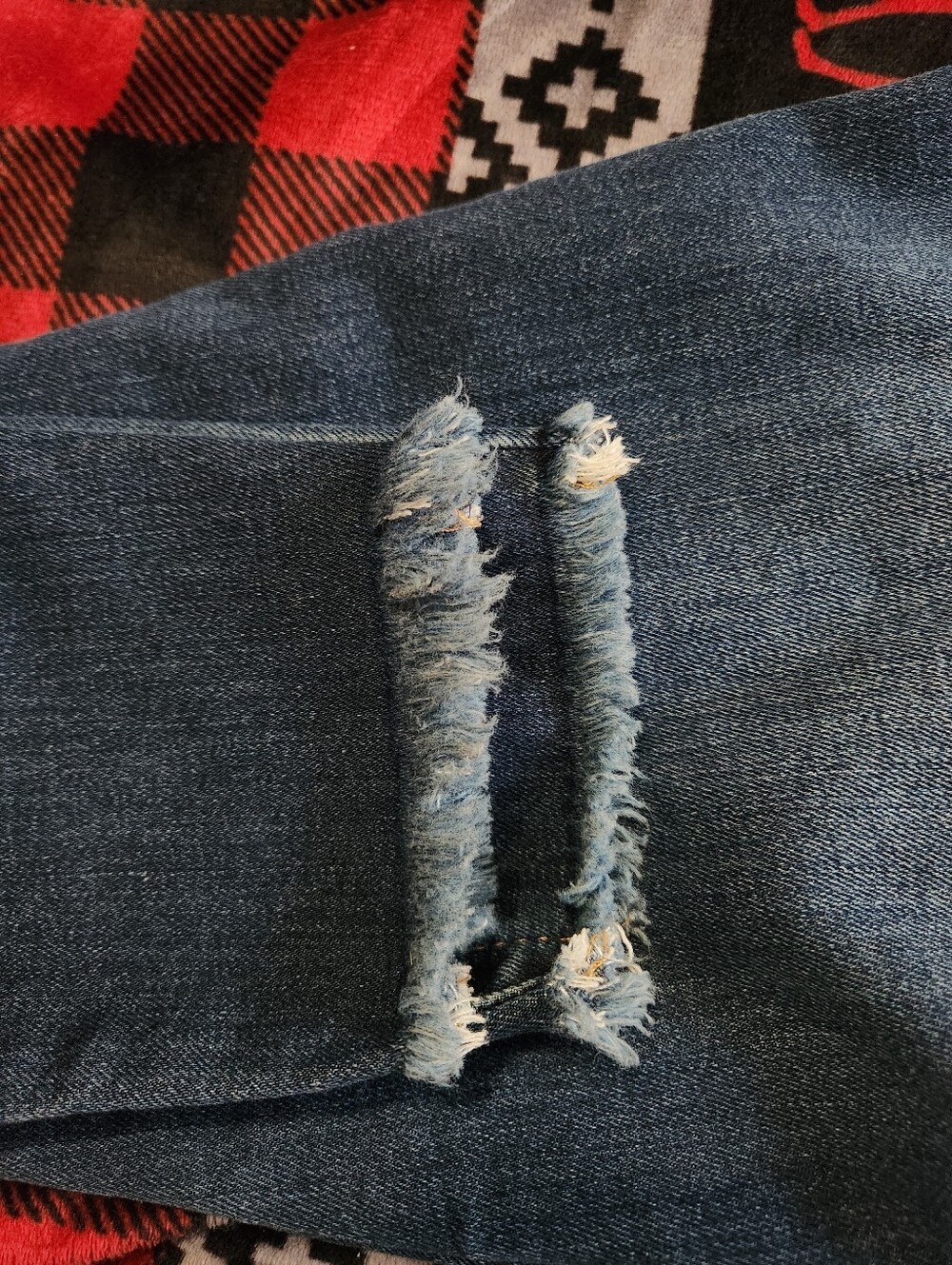 True Religion Super Skinny Flap Frayed Ankle Jeans Medium Wash 27 EUC - Picture 9 of 12
